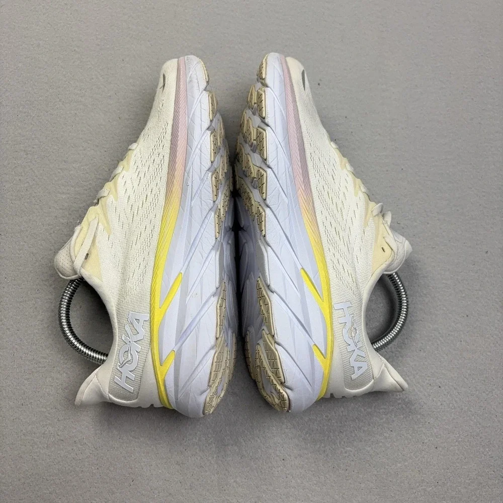 Hoka One One Clifton 8 Shoes Womens Size 8.5 White Sneakers 1119394 BDBBW